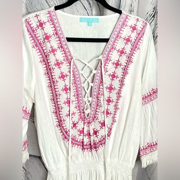 Melissa Odabash White and Pink Mini Dress M - Picture 4 of 10